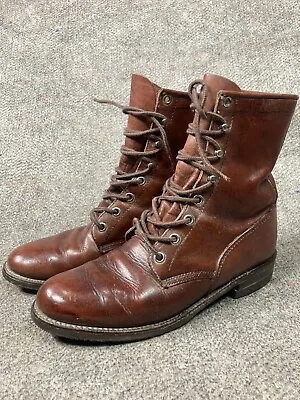 Vintage Justin Logger Boots Women Leather Leather 6 B Brown USA Style L5188936 • $27