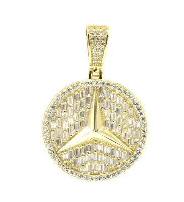Mercedes Benz Pendant 18K Gold Plated Sterling Silver Benz Jewelry • $65
