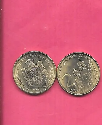 Serbia Km55 2014 Uncirculated-unc Mint-bu Modern Xcellent 2 Dinara Coin • $1.75