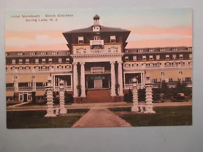 Hotel Monmouth Beach Enterance Spring Lake Nj Postcard 3b43 Hand Colored • $10.99