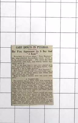 1915 Gaby Deslys In Pyjamas As A Boy And  A Knut  • £5