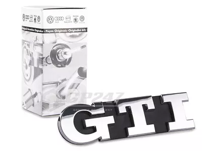 $39.99 • Buy OEM VW Golf GTI Front Grille Badge Emblem Chrome 5G0-853-679-AF-DPJ 5G0853679Q 