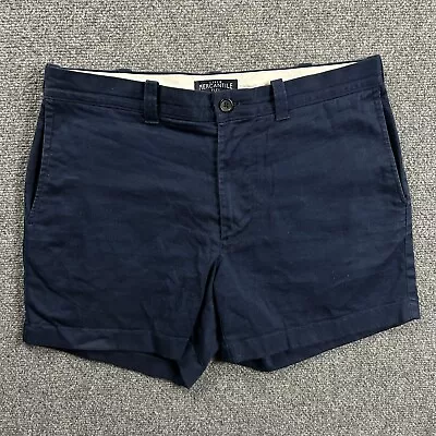J Crew Shorts Mens 32 Navy Blue Mercantile Chino Flex Casual Cotton Adults • $8.98