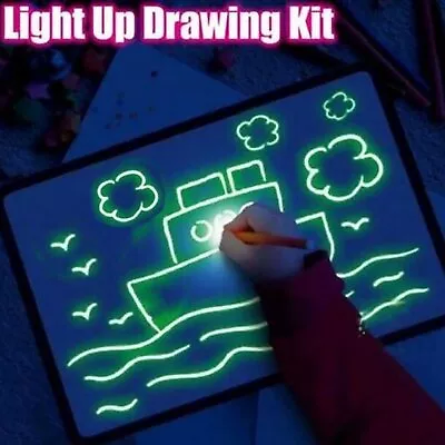 A4 Magic Light Luminous Drawing Board Kids Tablet Draw In Dark Educational Toys • $7.99