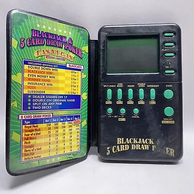 1994 Micro Games America Las Vegas Blackjack 5 Card Draw Poker Handheld LCD Game • $4.79