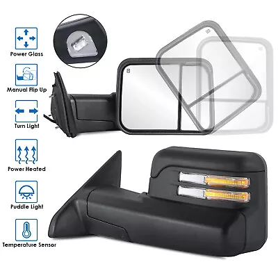 Pair Side View Power Heated Tow Mirrors W/ Temp Sensor For 2009-2018 Dodge Ram • $194.98