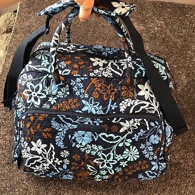 Vera Bradley Weekender Travel Overnight Bag Carry On Satchel Java Blue Retired • $39.50
