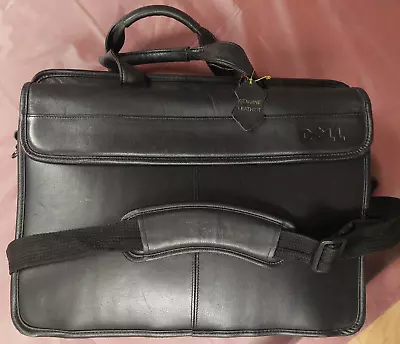 Leather Bag Briefcase Laptop Commuter Bag Black. Multiple Compartments. • $35.99
