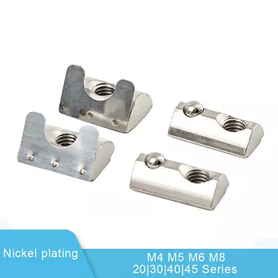 T Nut M4 M5 M6 M8 Roll In Ball Spring Slide Aluminum Extrusion Shrapnel Nut • $116.29