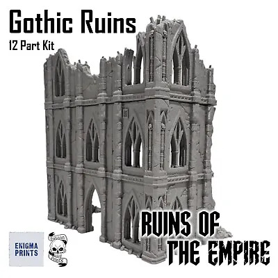 Gothic Ruins - 12 Part Kit - Wargaming Tabletop Scatter Terrain & Scenery • $74.60