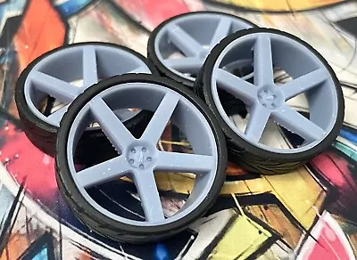 1/24 Resin:  26 Scale-Inch “Dubs Baller” Style Model Car Wheels/Tires1/25 Donk • $17.99