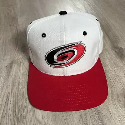 Vintage Starter Carolina Hurricanes Hat Snapback NHL Hockey White Red Cap • $49.50