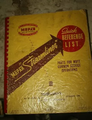 1937 1938 1939 1940 1941 1942 1946 1947 Mopar Streamliner Parts Manual @ BR • $45