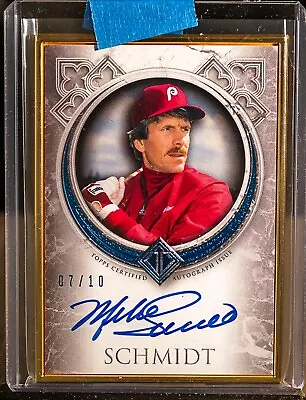 Mike Schmidt 2023 Topps Transcendent Gold Framed Blue Auto #07/10 Phillies HOF • $10.50