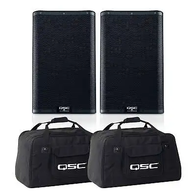 (2) QSC K10.2 K2 Series Two-Way 2000W 10  Powered Speakers With Totes • $1820.40