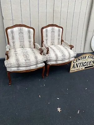 64850 Pair French Country Louis XV Bergere Armchairs Chair • $575