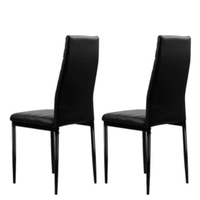 $111.42 • Buy Artiss 4x Seater Chairs Astra Dining Chairs Set Leather PVC Stretch Black New AU