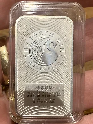 1oz .999 Fine Silver BU Kangaroo Bar With Capsule The Perth Mint • £34.99