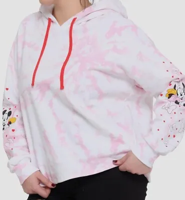 BNWT Size 3X Disney Hot Topic Mickey Minnie Mouse Pink Tie-Dye Hoodie Valentine • $29.19