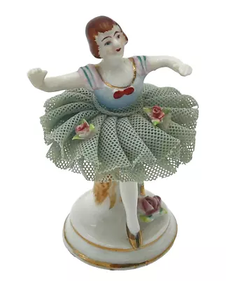 Vintage Dresden Lace Porcelain Ballerina Dancer Made In Occupied Japan • $25.95