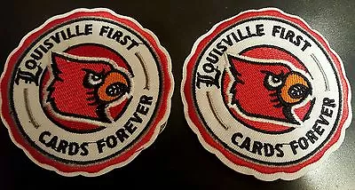 (2) Louisville Cardinals  Vintage Embroidered RARE Iron On Patch Lot  - 3  X 3   • $8.49