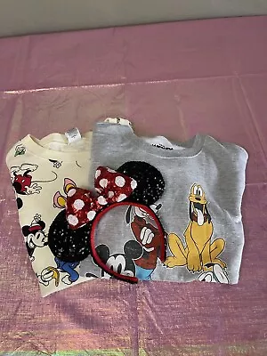 2 Women’s DISNEY Mickey Mouse & Friends Sweatshirt Size Large • $22