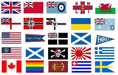 Scale Model Cotton Flags Various Sizes National Marine And Custom Made To Order • £2.25