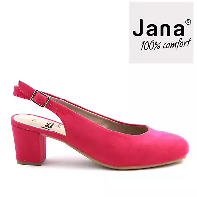 Jana Mules Court Shoes Size UK 4 100% Comfort Slingback Padded Footbed - Fuchsia • £27