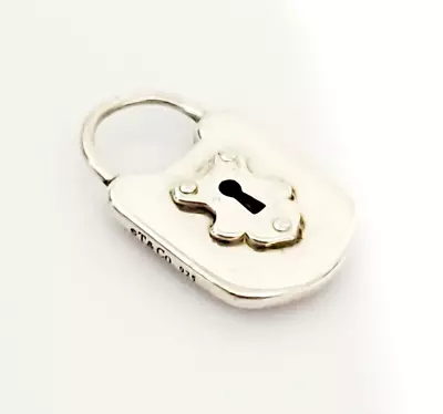Tiffany Hammered Key Hole Padlock Lock Charm Pendant In Sterling Silver • $311.93