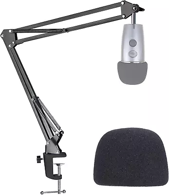 Blue Nano Mic Boom Arm With Foam Windscreen Suspension Boom Scissor Arm Stand W • $26.57