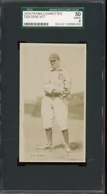 1914 T222 Fatima - Vitt - Detroit Tigers - SGC 50 - Tough • $295