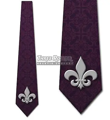 Mardi Gras Ties Mens New Orleans Fleur De Lis Necktie • $18.75