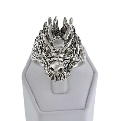 Vintage Estate Sterling Silver 925 Men's Dragon Sculpture Ring Size 13 • $47.20