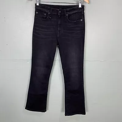 R13 Kick It High Waist Crop Jeans Black Denim Sz 27 • $119.20