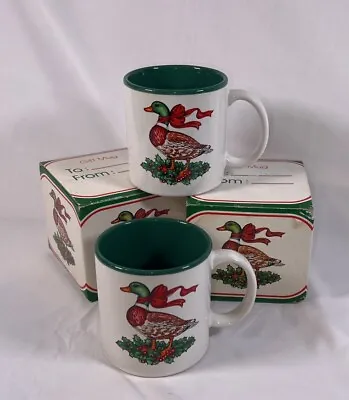 NOS Vintage 1987 Potpourri Press Christmas Goose Coffee Mug With Box 2 Available • $12
