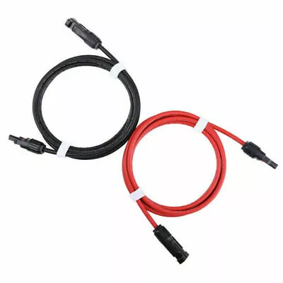 1 Pair Solar Panel Extension Cable Wire Black & Red 12/10 AWG Connector • £7.59