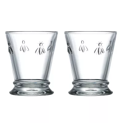 La Rochere Set Of 2 Bee Tumblers 25cl Drinks Water Glasses Decorated Glassware • £17.60