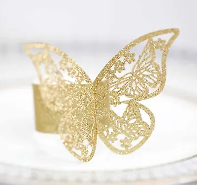 £4.99 • Buy 10Pcs Napkin Rings Buckles Christmas Table Butterfly Wedding Decorations Dinning