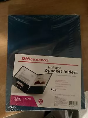 Office Depot Brand Laminated 2-Pocket Folders With Business Card Holder 10 Pack • $5