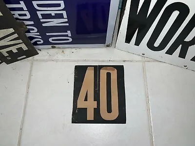 Vintage Ny Nyc Bus Roll Sign Section #40 Forty Torn Tape Repair Primitive Decor • $19.99