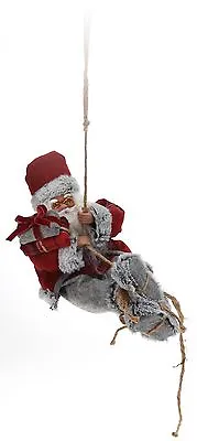 Festive Hanging Father Christmas Climbing Santa Claus Figure Xmas Decoration • £9.99
