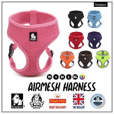 Dog Puppy Harness Truelove Vest Air Mesh Padded Small Soft XS Small Medium Large • £9.49