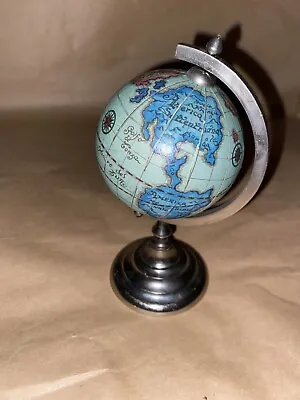 Vintage Small Desktop World Globe~ Spanish Or Italian~ Base Made In Italy • $70