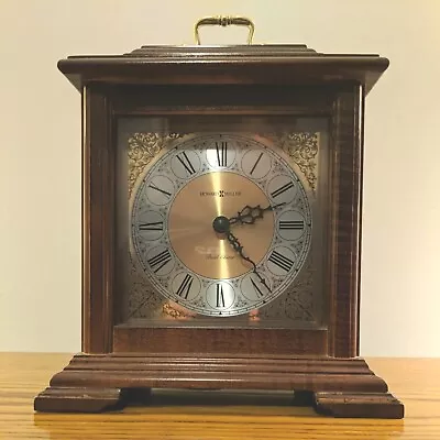 Vintage Howard Miller Medford Mantel Desk Clock Cherry Dual Chime Works Great! • $144.99