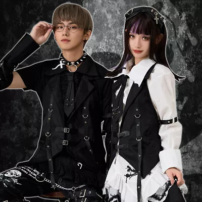 Gothic Visual Kei Adversity Heart Flounce Sleevelet Shirt W/ Waistcoat JJ2421 • $64.80