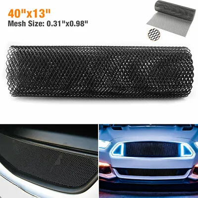 $24.29 • Buy Mesh Grill Cover Car Front Bumper Fender Hood Vent Grille Net Universal 40 X13''
