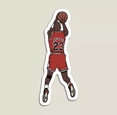 Michael Jordan Jump Shot Glossy Sticker (3” Waterproof) Laptop Decal • $3.95