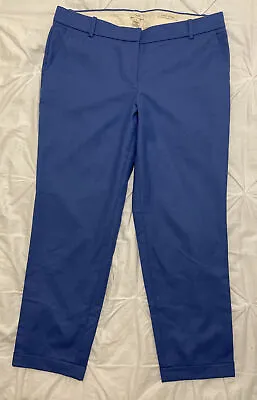 J Crew Womens Blue Wool Straight Leg Cafe Capri Dress Pants Size 8 • $9.99