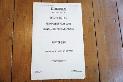 1976 Portobello Scottish Region Signal Box Railway Signalling Diagram Notice • £19.99