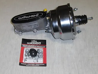 $289.87 • Buy Universal 8  Silver Dual Power Brake Booster Wilwood Master Cylinder Street Rod